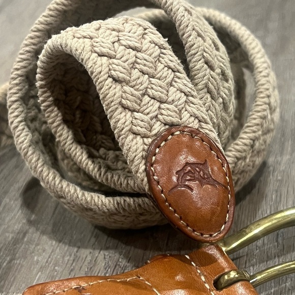 Kahala Torino Size 38 Stretch Knit Woven Made in Italy Khaki Belt - Picture 12 of 13